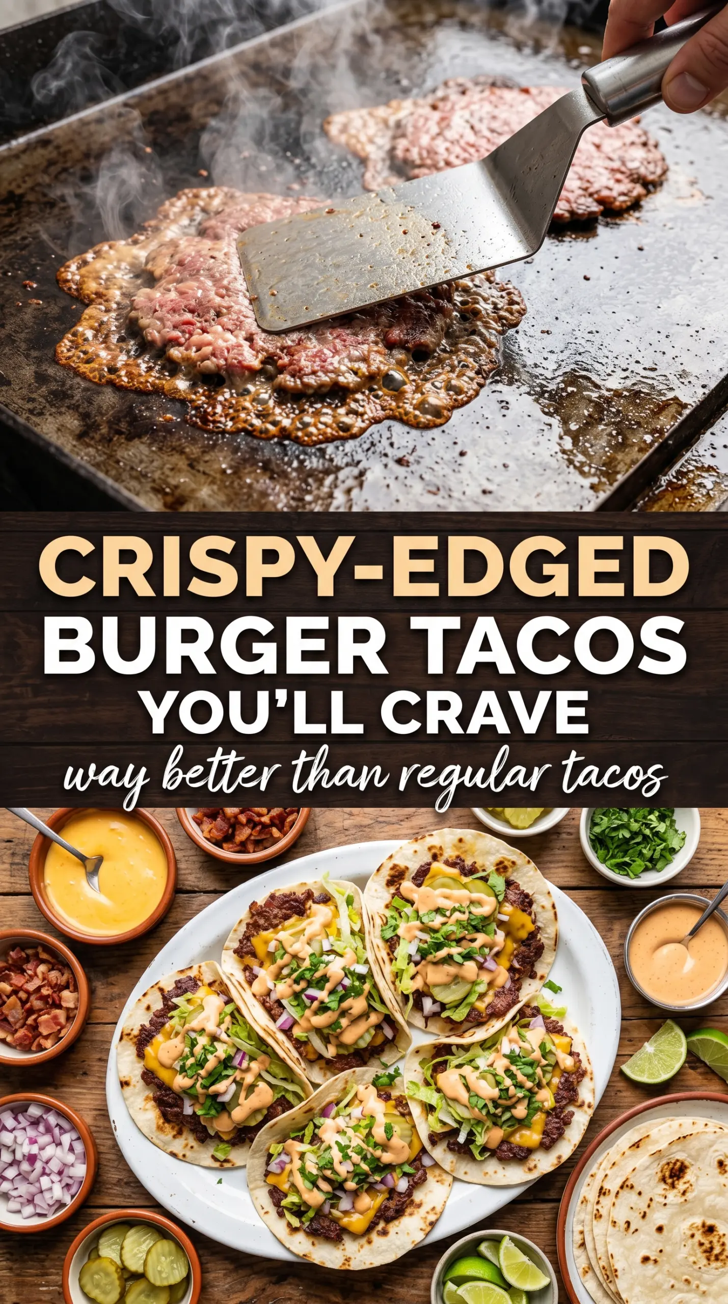 Smash burger tacos crispy cheesy