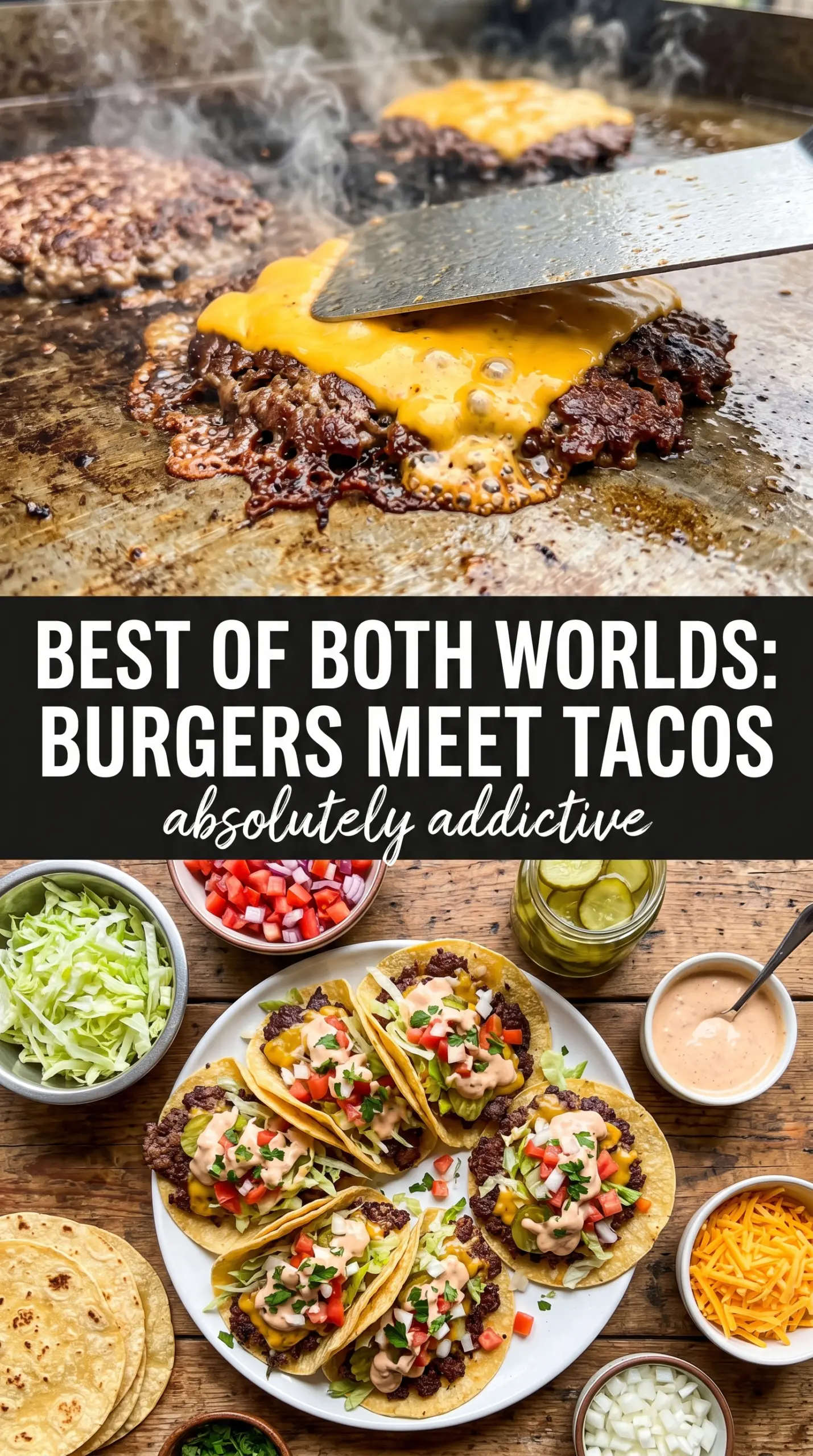 Smashed Cheeseburger Tacos crispy cheesy burger tacos