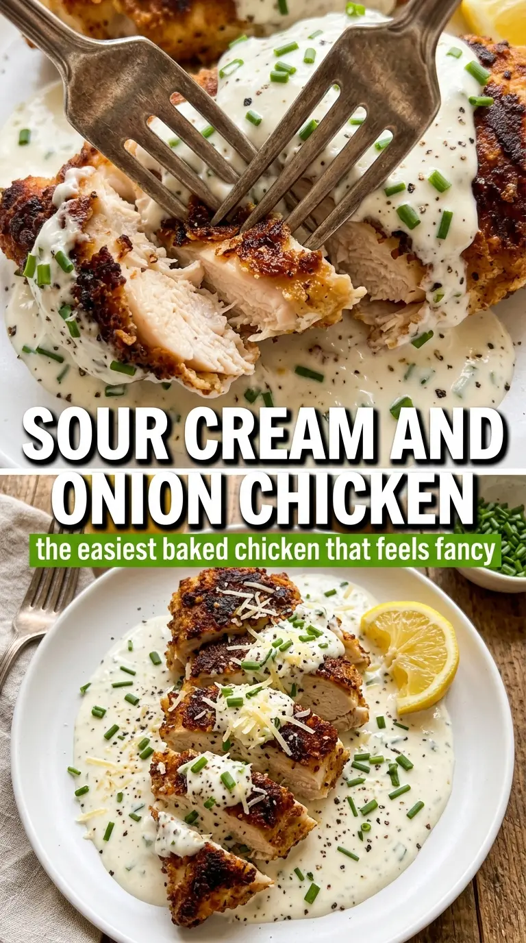 Sour Cream and Onion Chicken golden crust creamy tangy