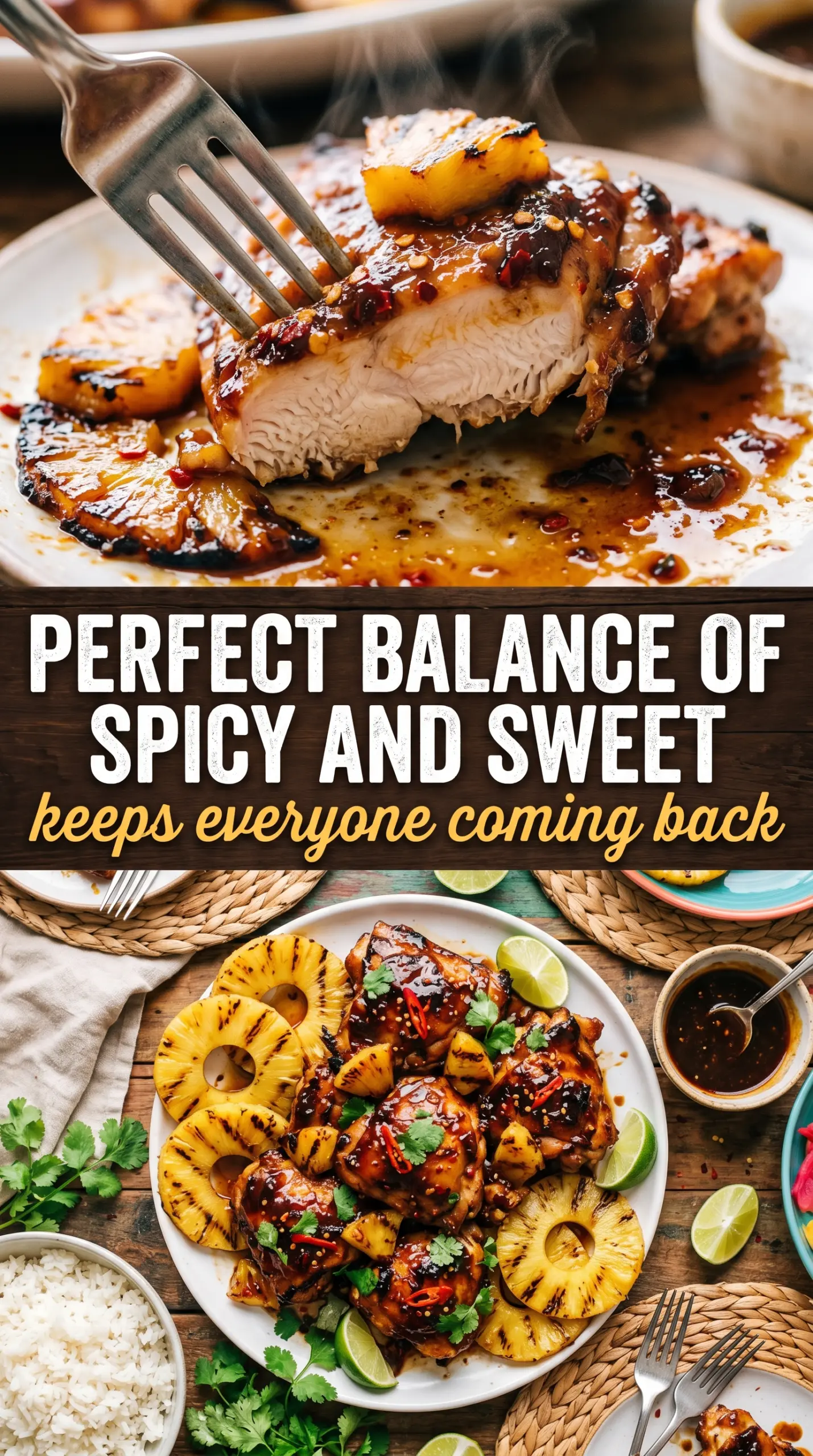 Spicy Pineapple Brown Sugar Chicken caramelized grilled tropical