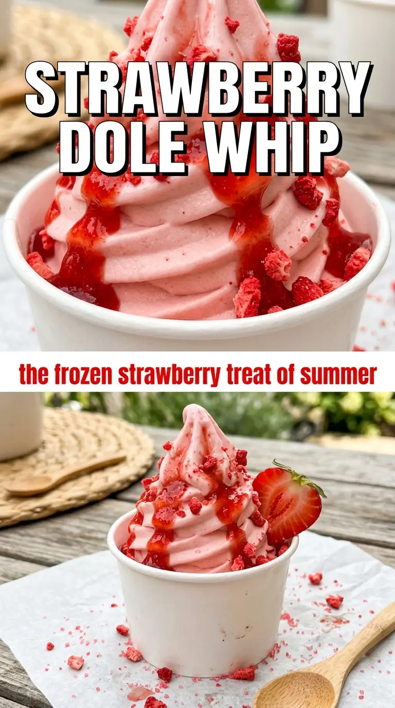 Strawberry Dole Whip pale pink fluffy soft serve