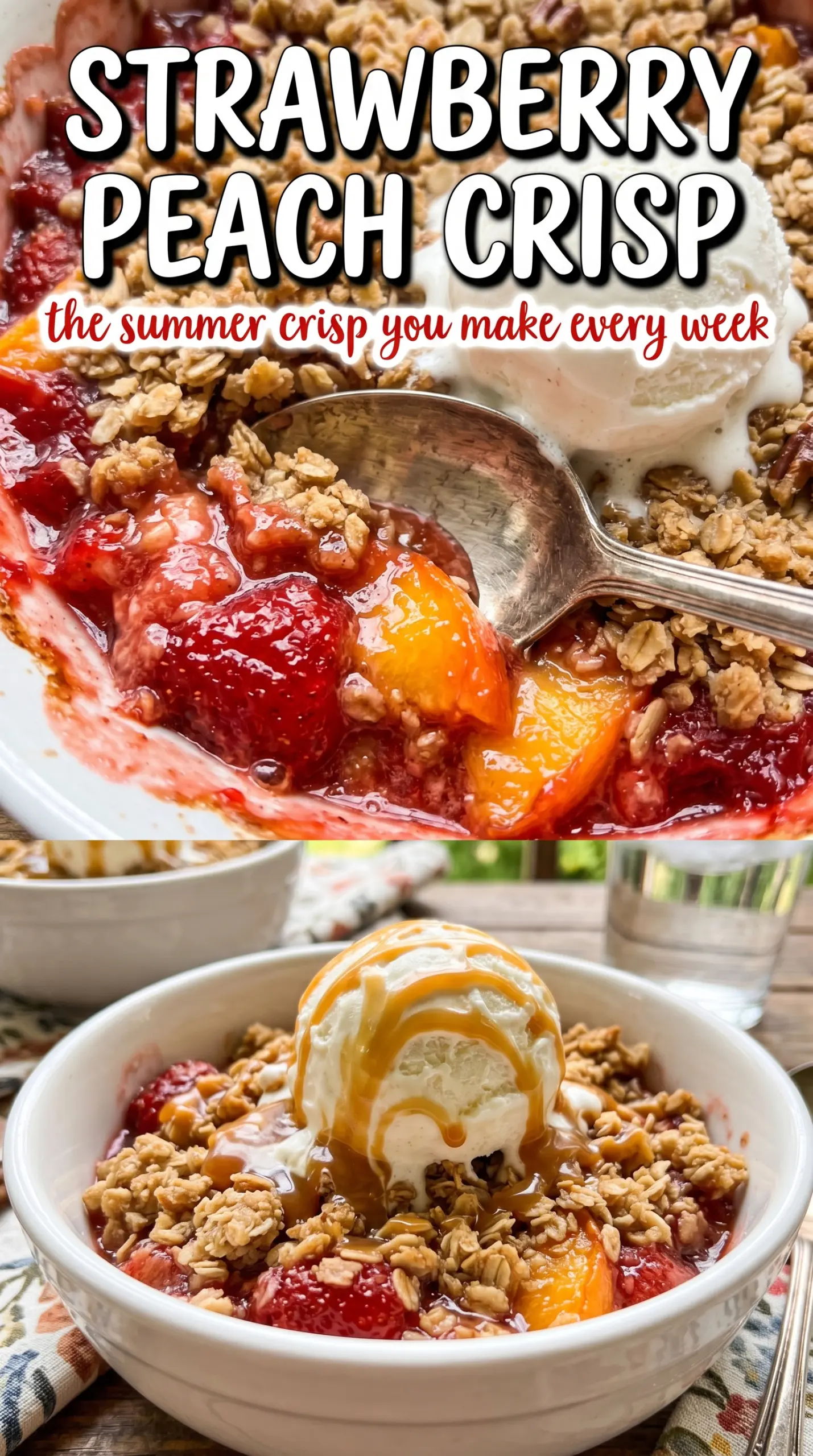 Plated dessert with fruit and topping