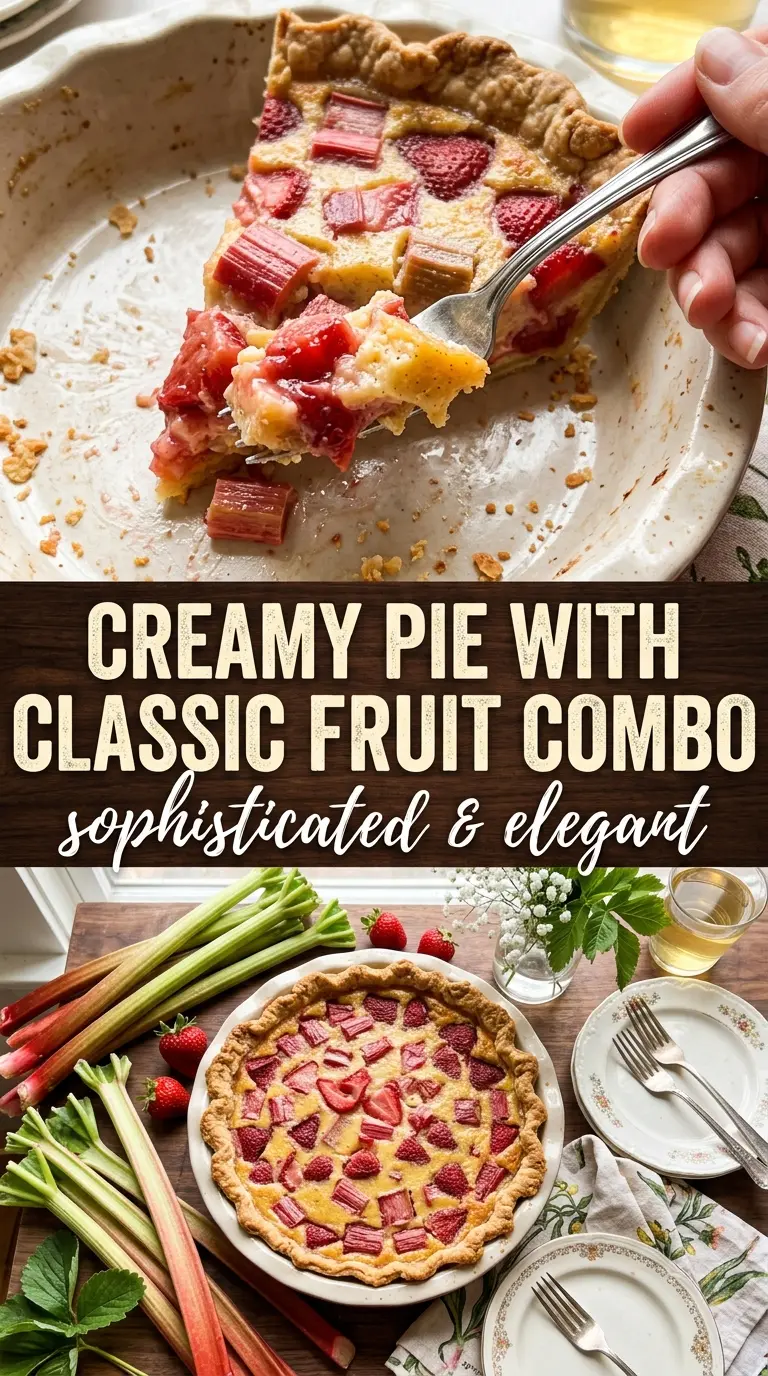Strawberry Rhubarb Custard Pie creamy fruit pie