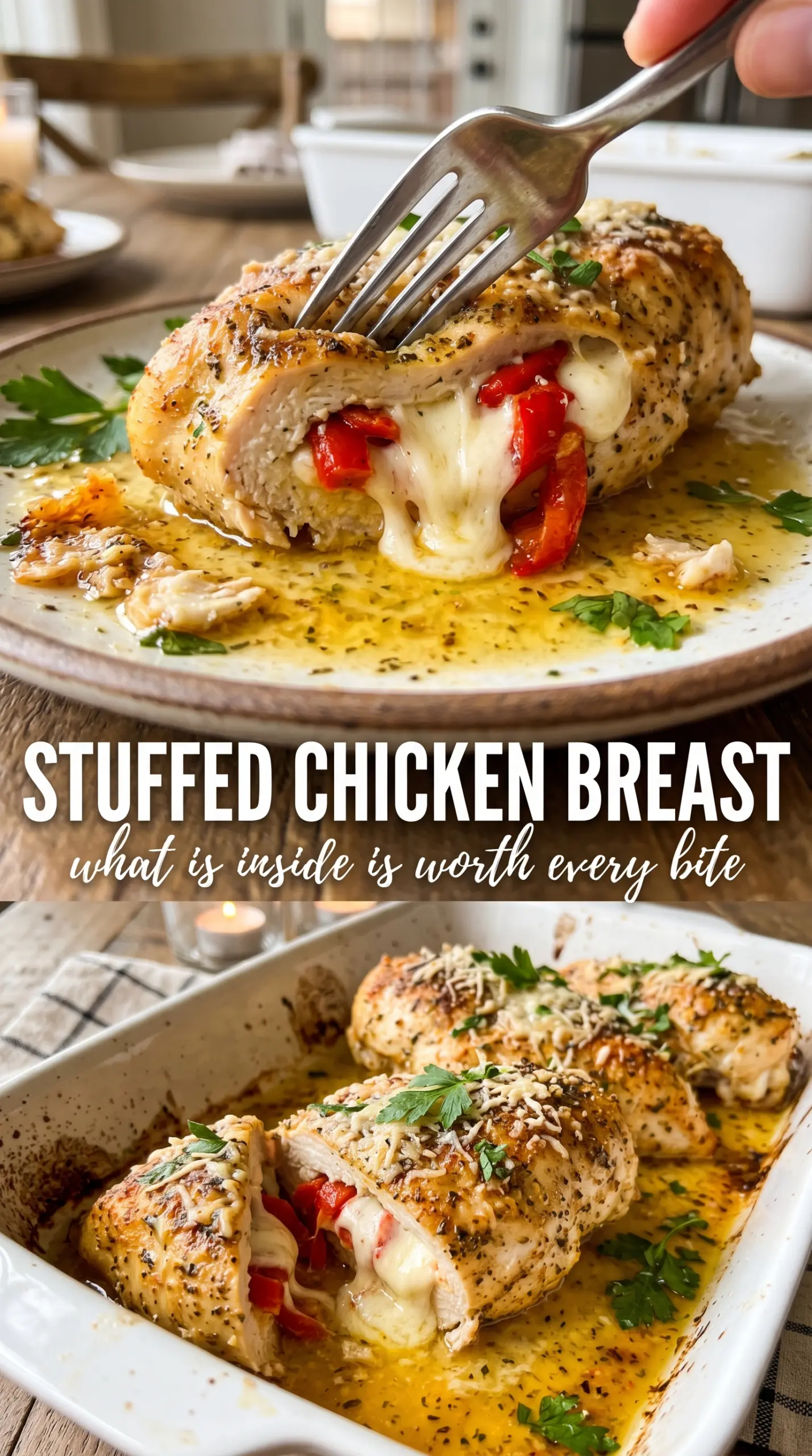 Cooked chicken with sauce and vegetables
