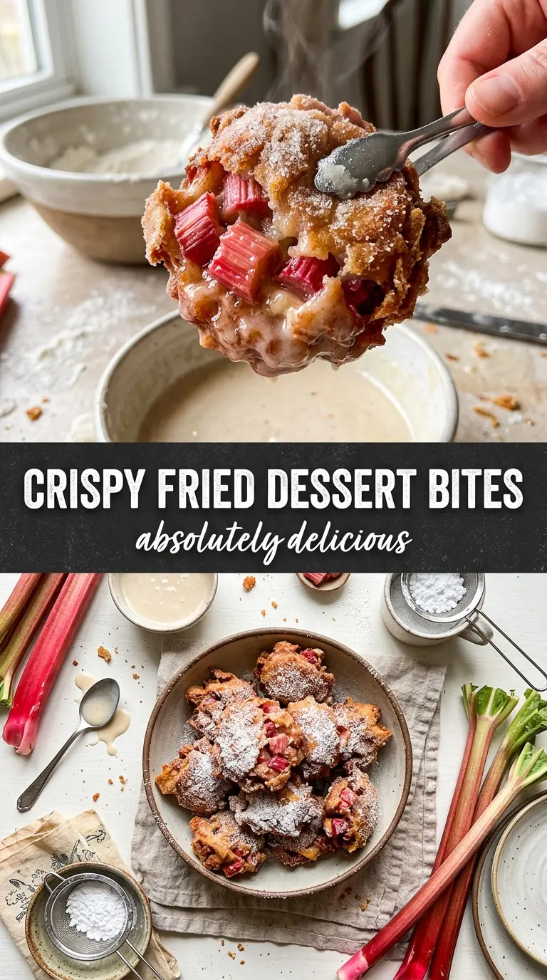 Sweet & Tangy Rhubarb Fritters crispy tart