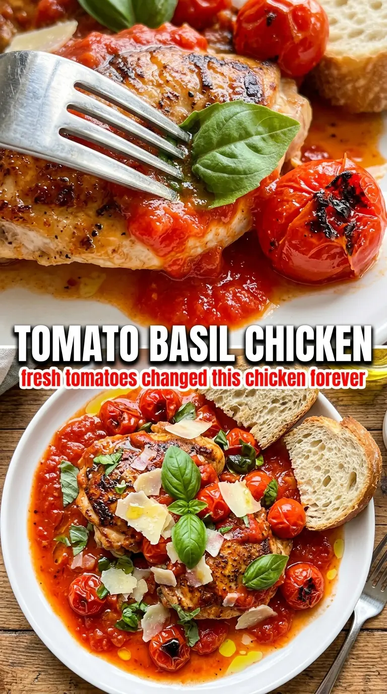 Cooked chicken with sauce and vegetables