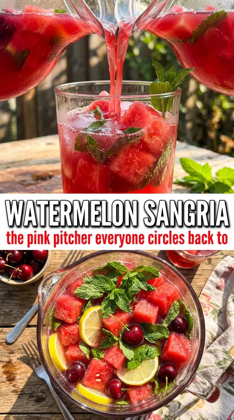 Watermelon sangria blush-pink minty citrus