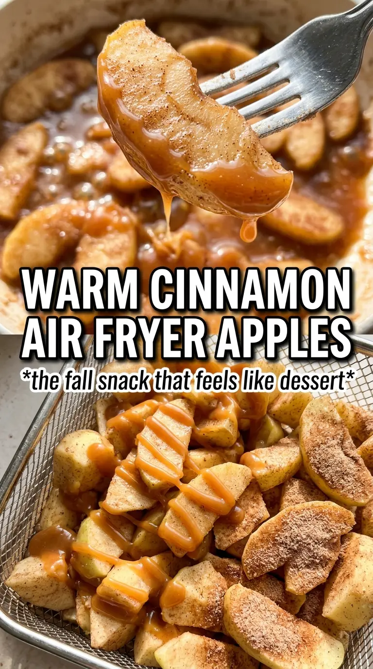 Air Fryer Apples caramelized cinnamon sugar