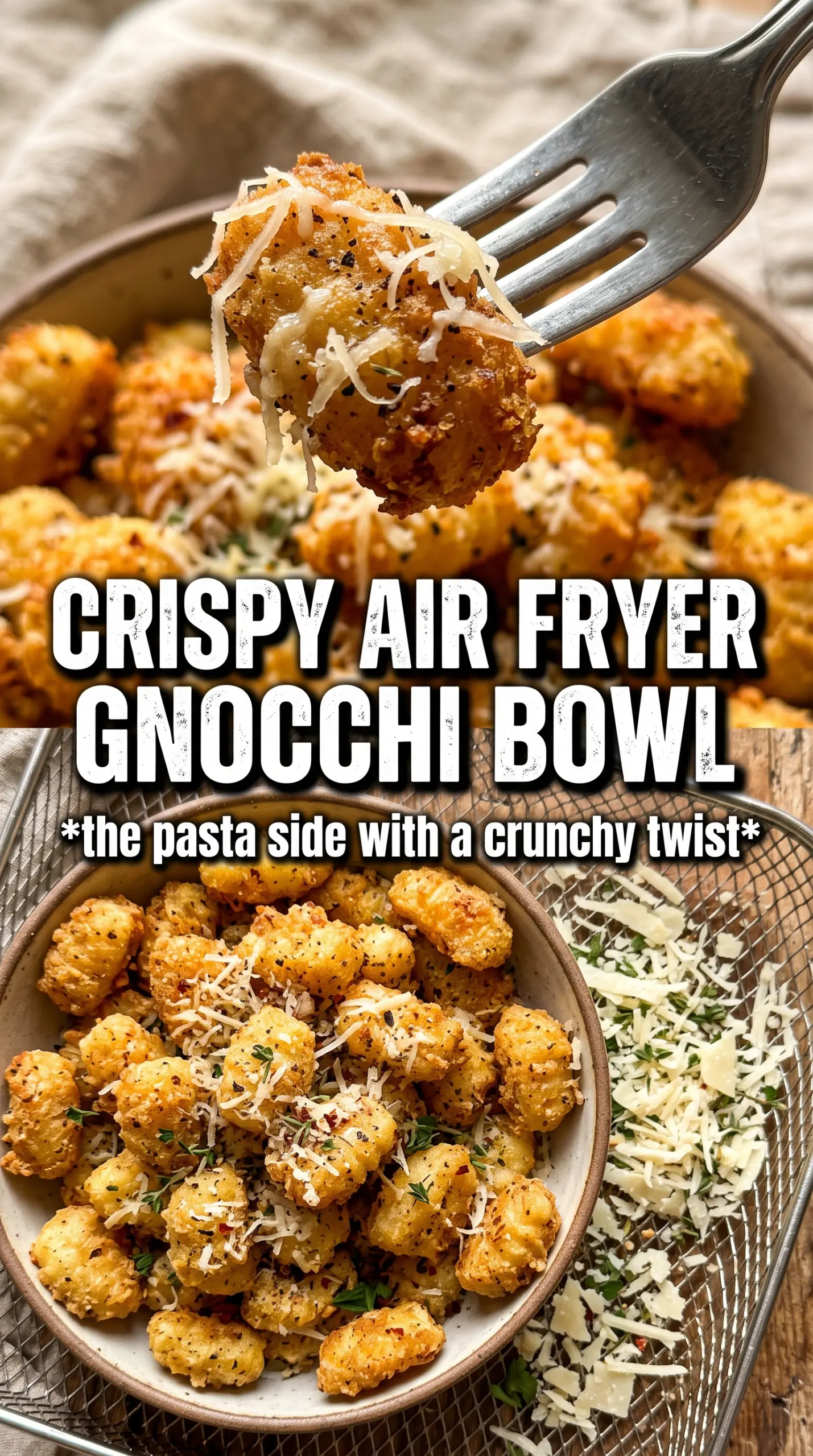 Air Fryer Gnocchi golden crispy parmesan