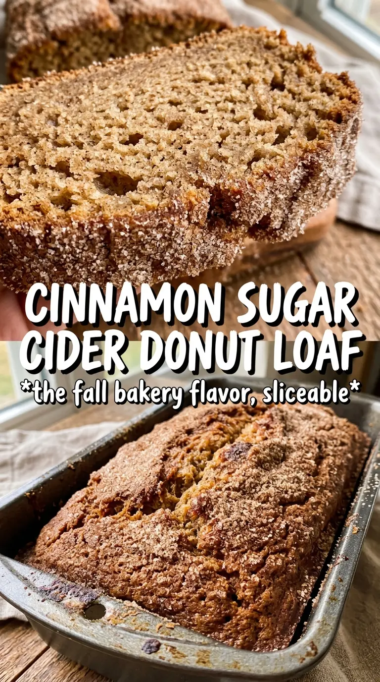 Apple Cider Donut Bread golden cinnamon sugar crust tender crumb