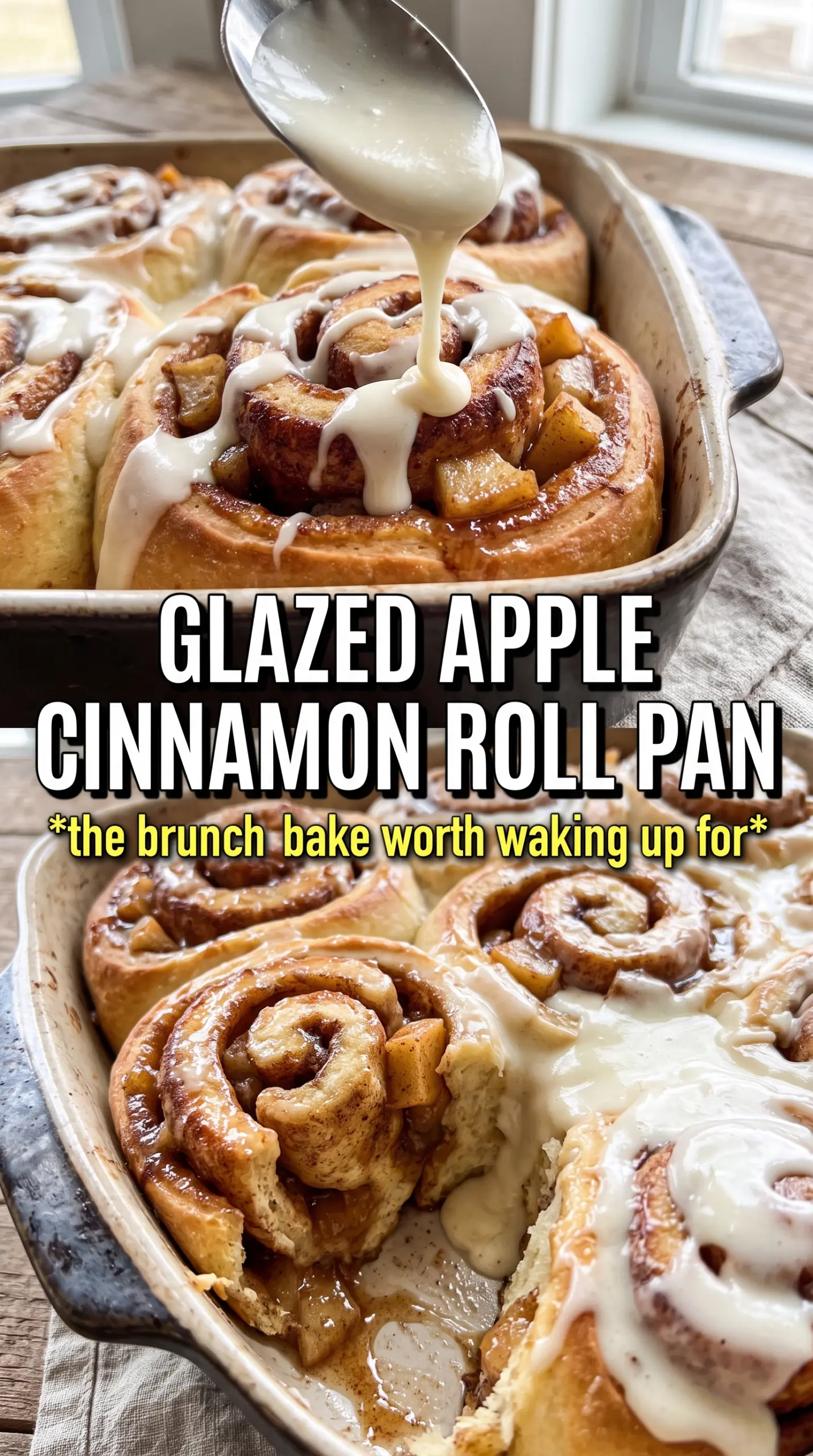 Apple cinnamon rolls soft glazed caramelized