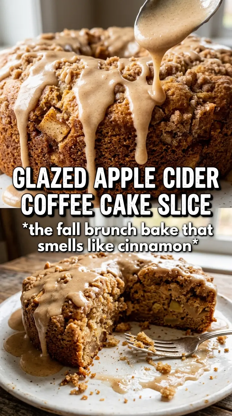 Apple Coffee Cake With Apple Cider Glaze, apple-spiced streusel, tender crumb