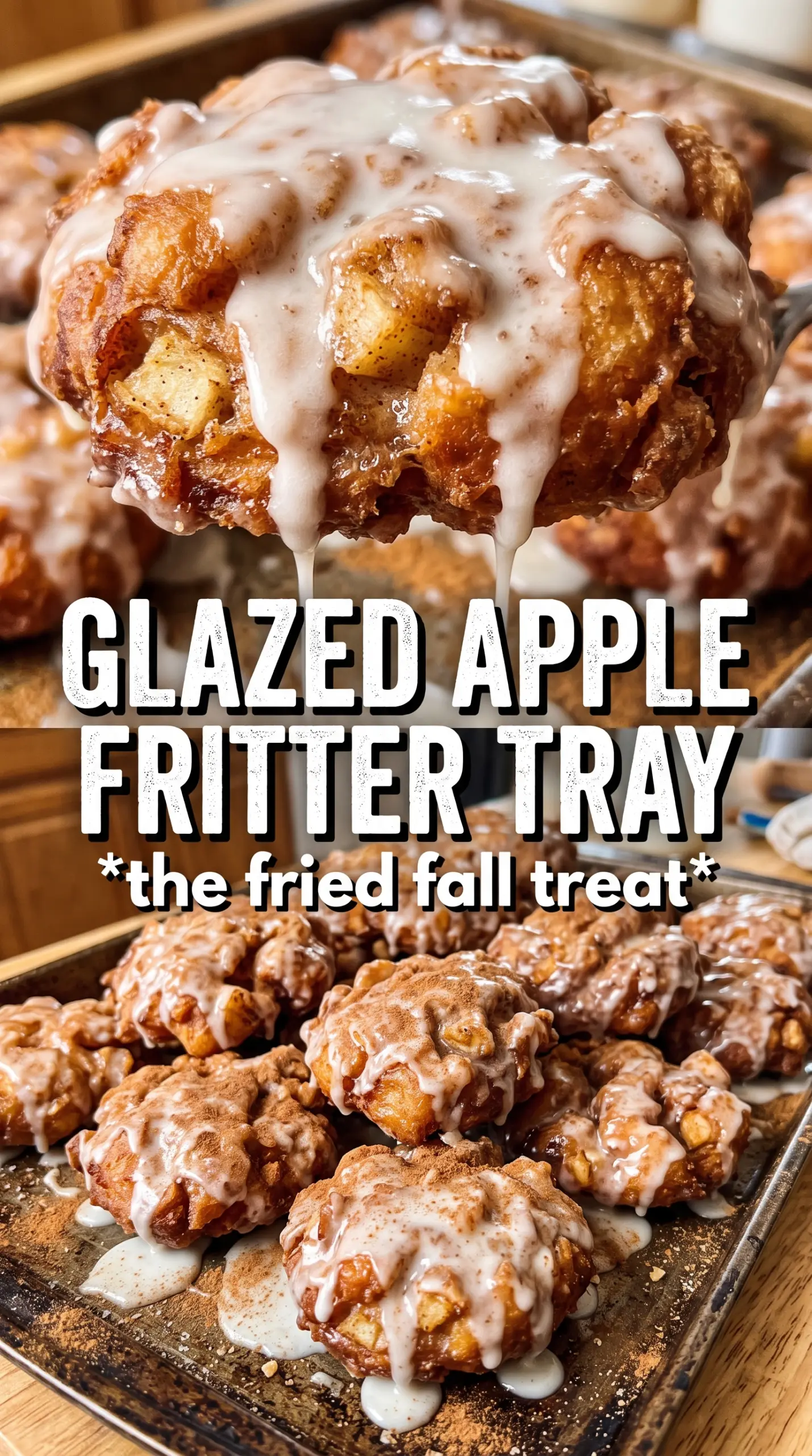 Apple Fritters golden glazed