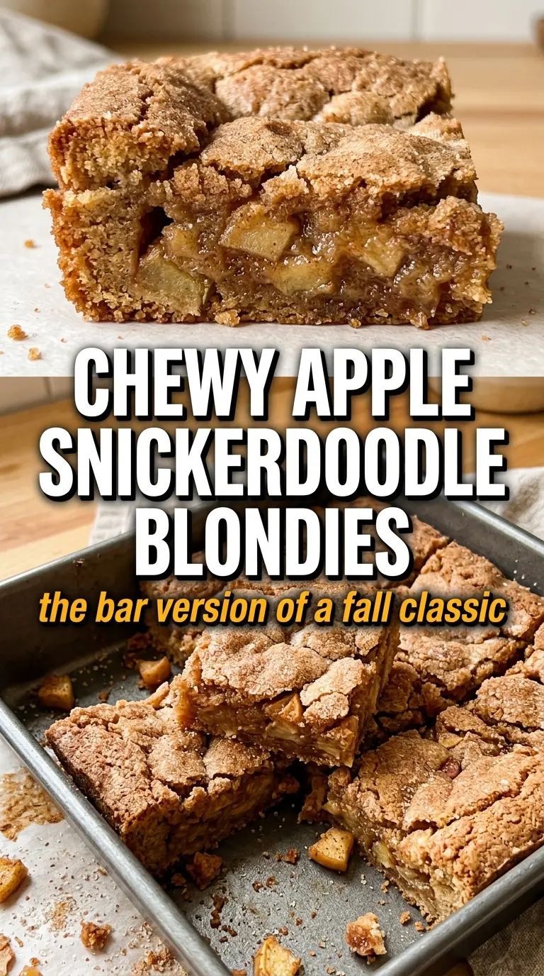 Apple Snickerdoodle Blondies chewy cinnamon apple bars