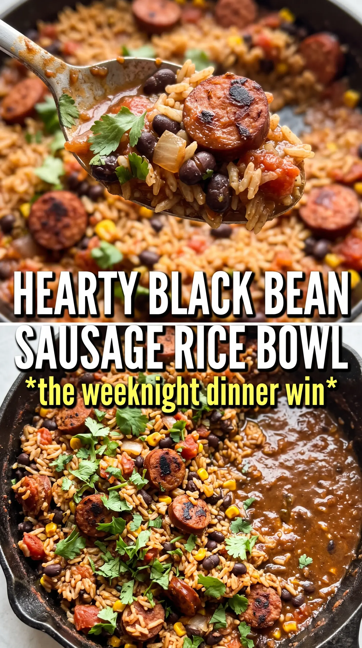 Black Beans and Rice with Sausage smoky hearty