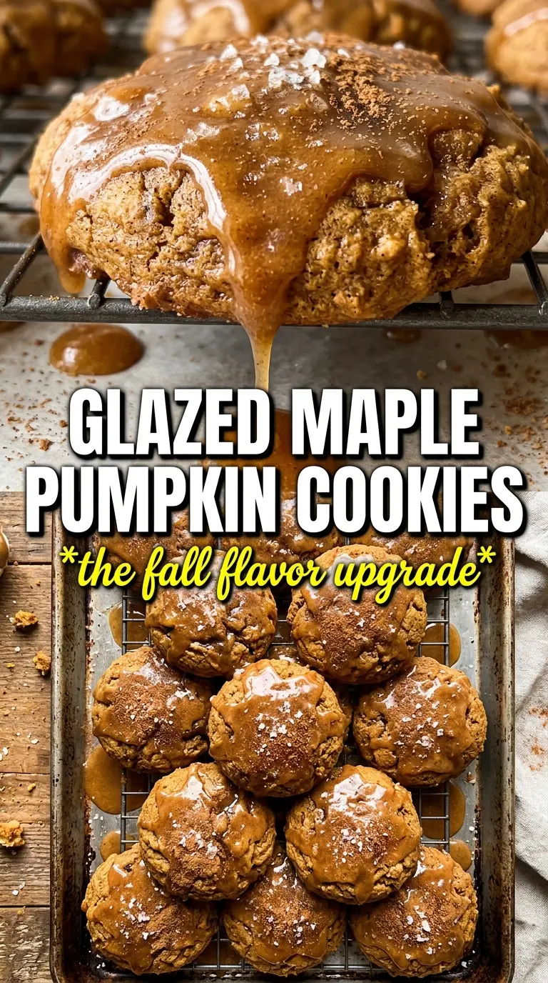 Brown butter maple pumpkin cookies soft maple-spiced glazed