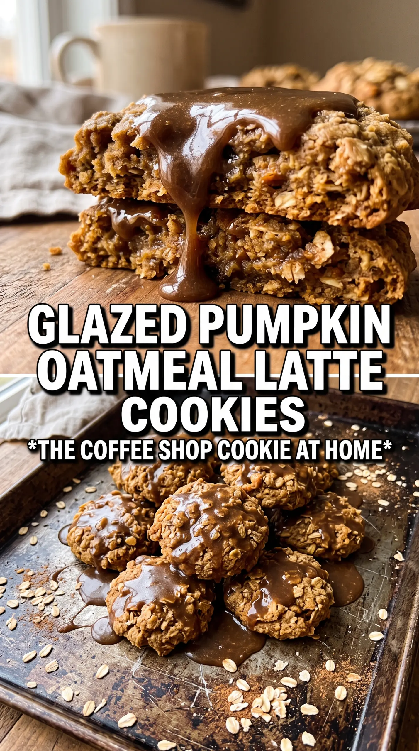 Brown Butter Pumpkin Oatmeal Latte Cookies, chewy, spiced, toasted