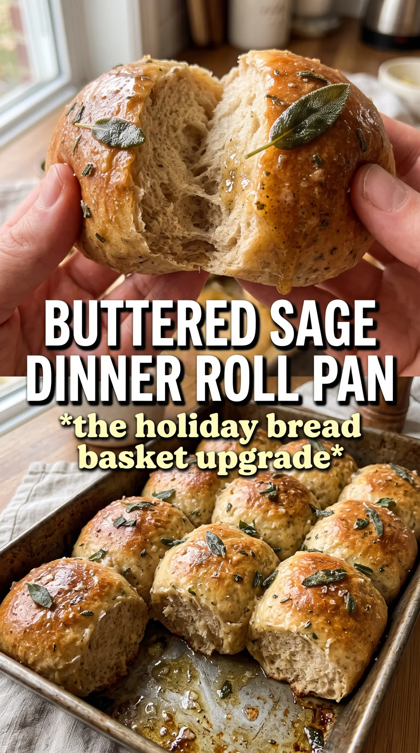 Brown butter sage dinner rolls golden, soft, pull-apart
