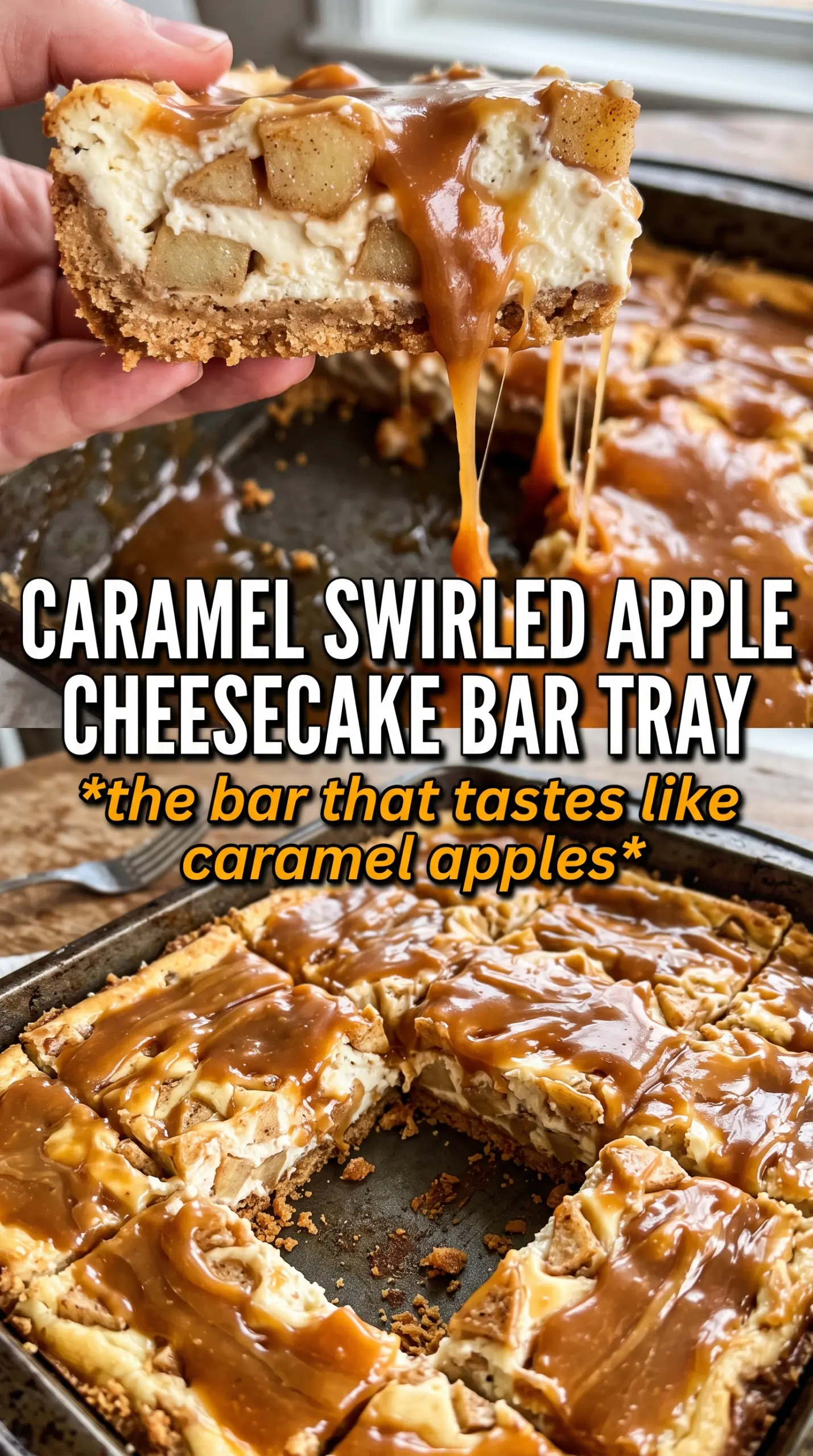Caramel Apple Cheesecake Bars creamy cinnamon streusel
