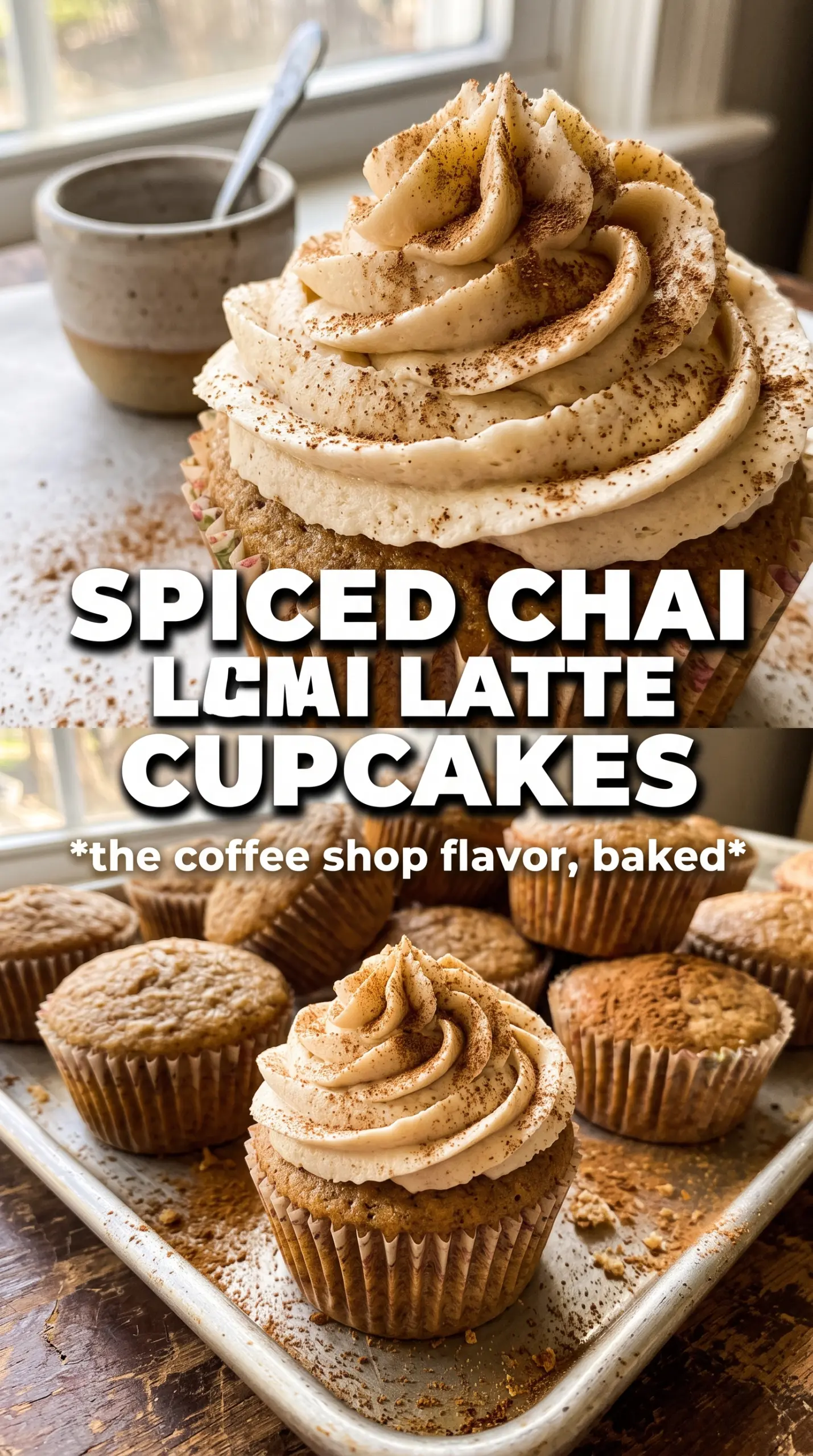 Chai Latte Cupcakes warm spiced whipped frosting