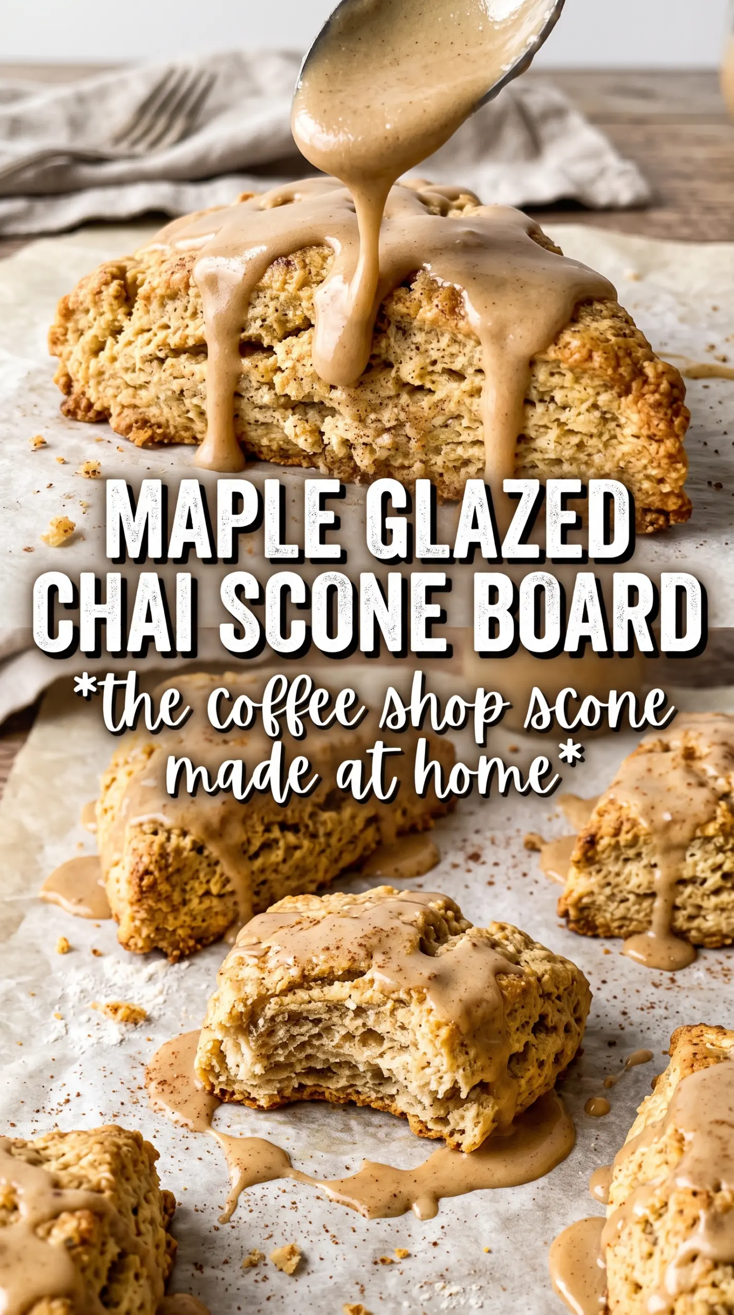 Chai scones with maple chai glaze warm spiced