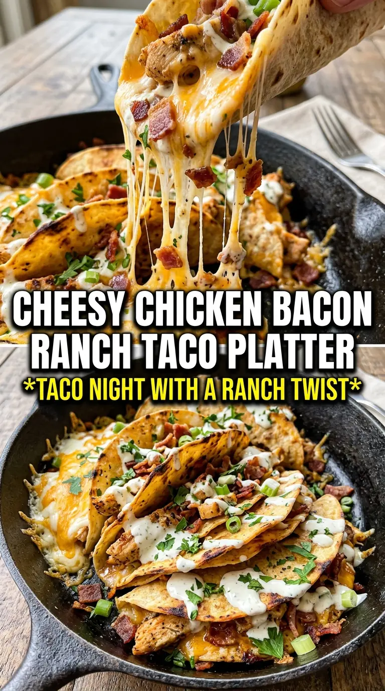 Cheesy Chicken Bacon Ranch Tacos crispy cheesy ranch