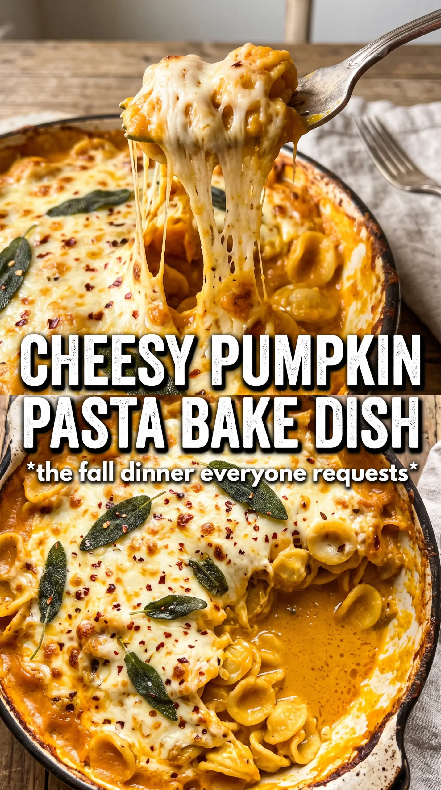 Cheesy Pumpkin Pasta Bake golden cheesy rigatoni creamy