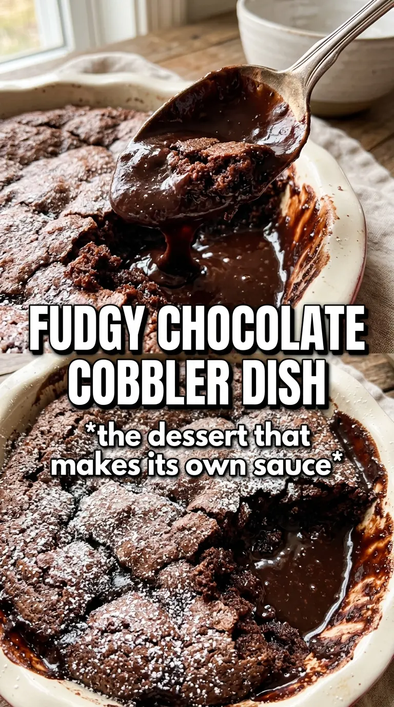 Chocolate Cobbler fudgy, molten, self-saucing