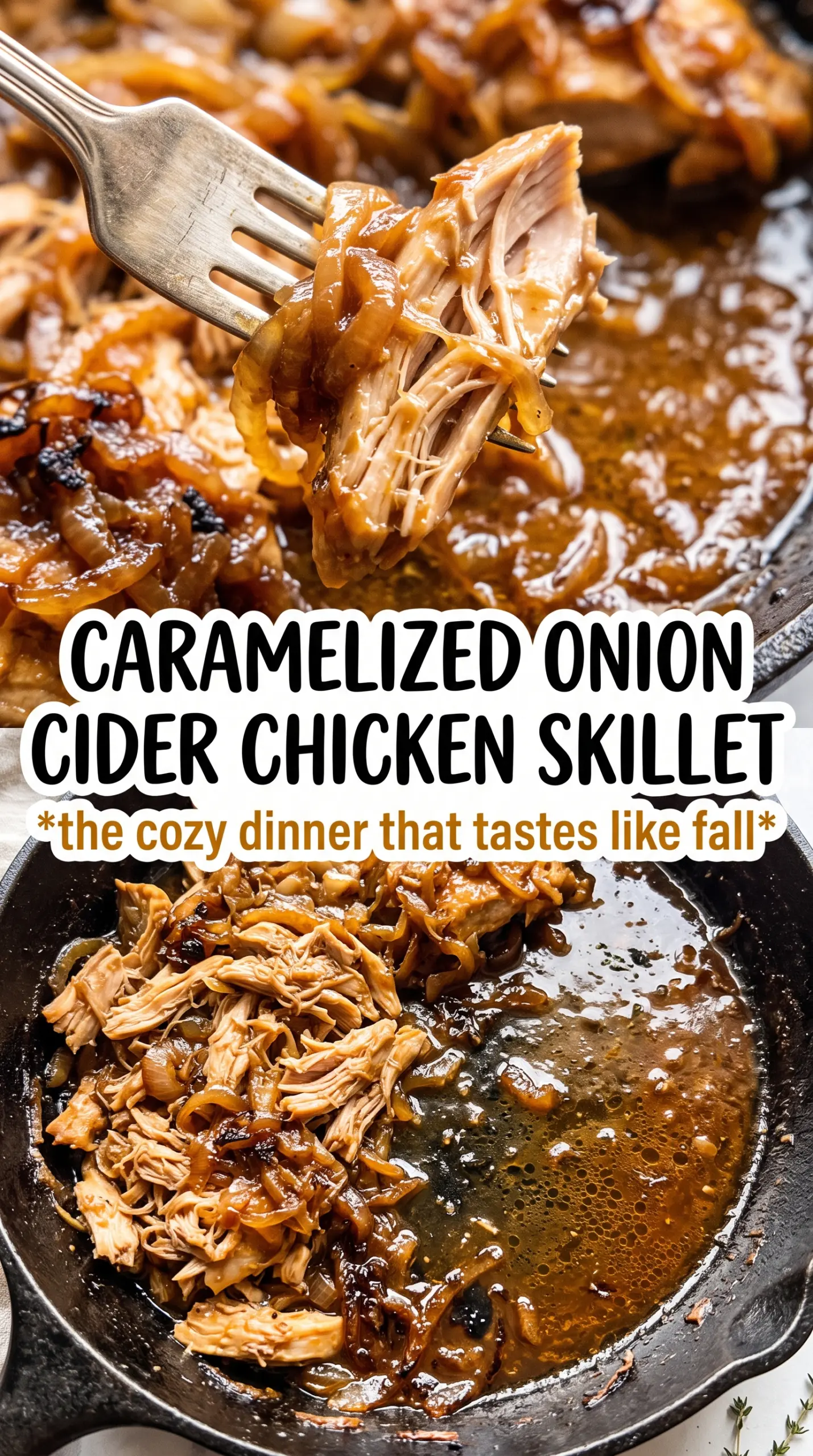 Cider Braised Chicken With Caramelized Onions golden glossy pan sauce