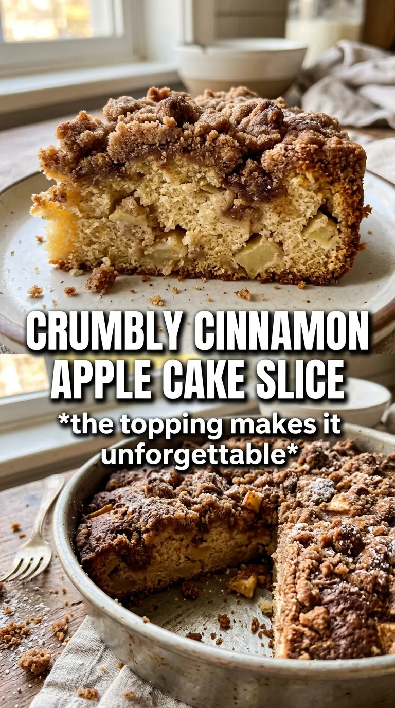 Cinnamon Apple Crumb Cake with cinnamon crumb topping