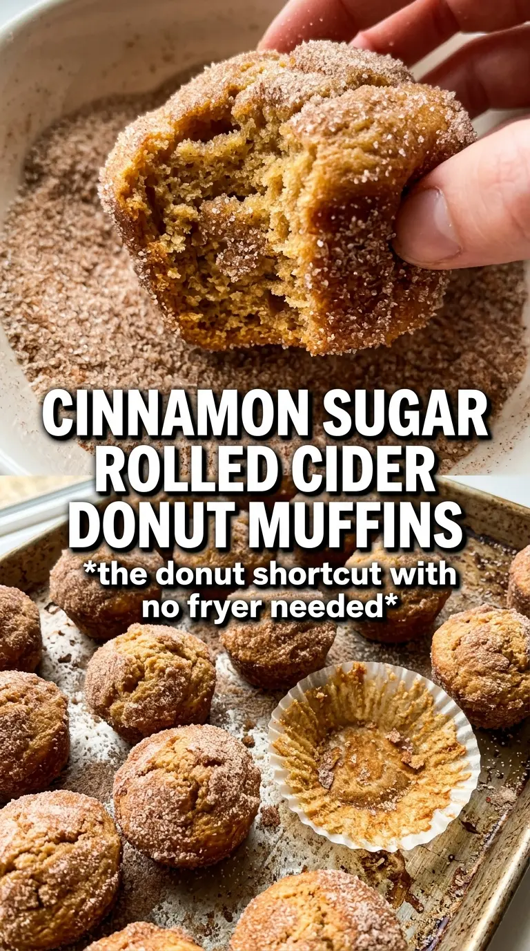 Cinnamon Sugar Apple Cider Donut Muffins golden cinnamon-sugar