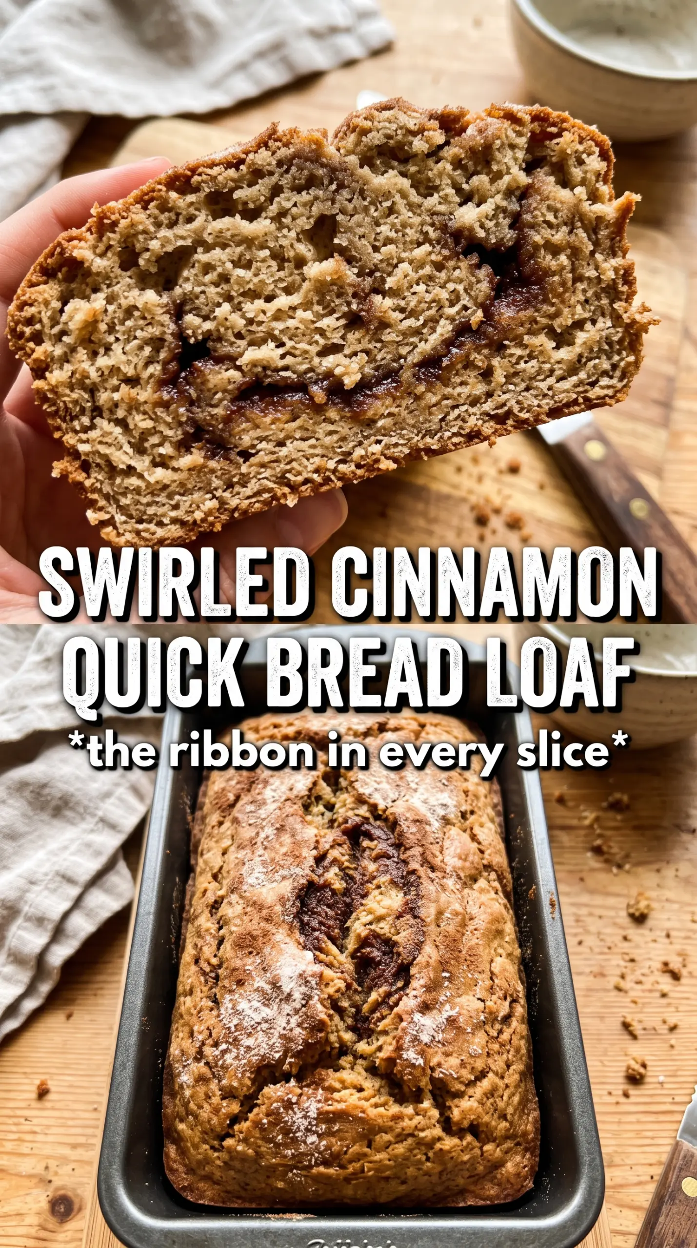 Cinnamon Swirl Quick Bread moist swirled glazed