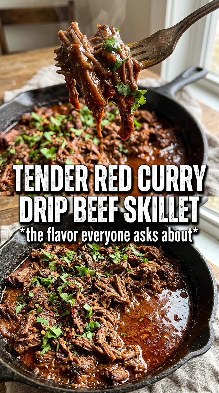 Coconut Red Curry Drip Beef coconut curry shredded beef