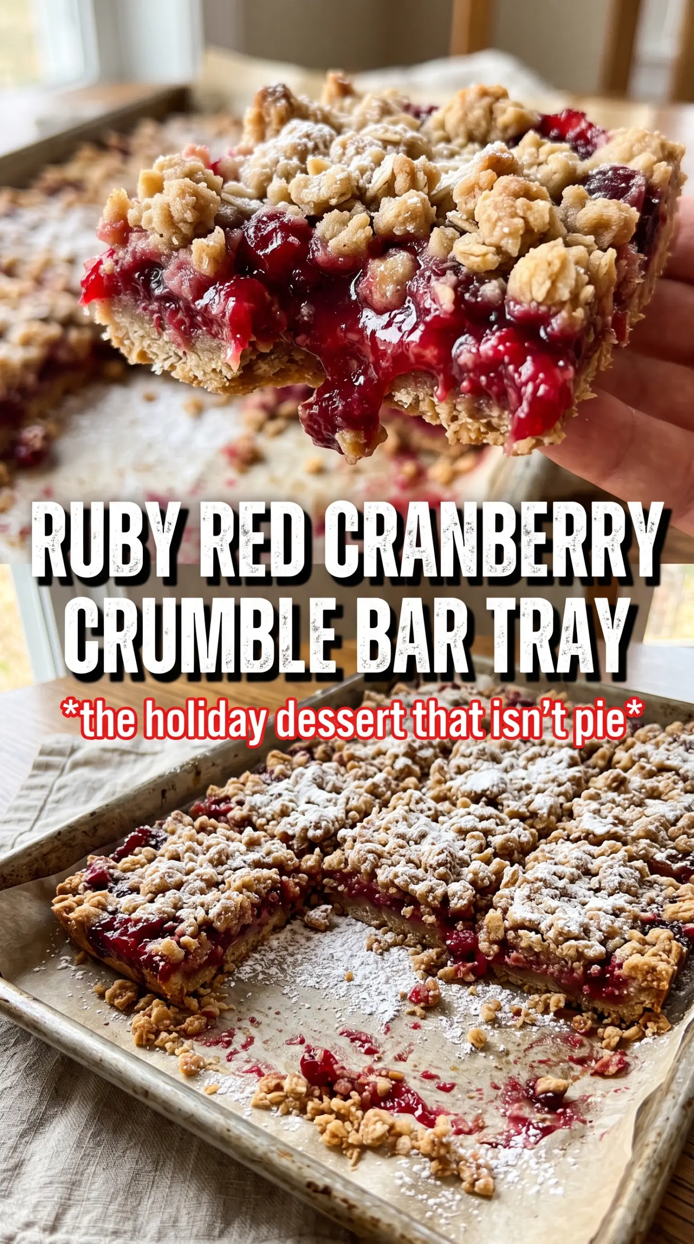 Cranberry Crumble Bars golden oat crumble cranberry filling