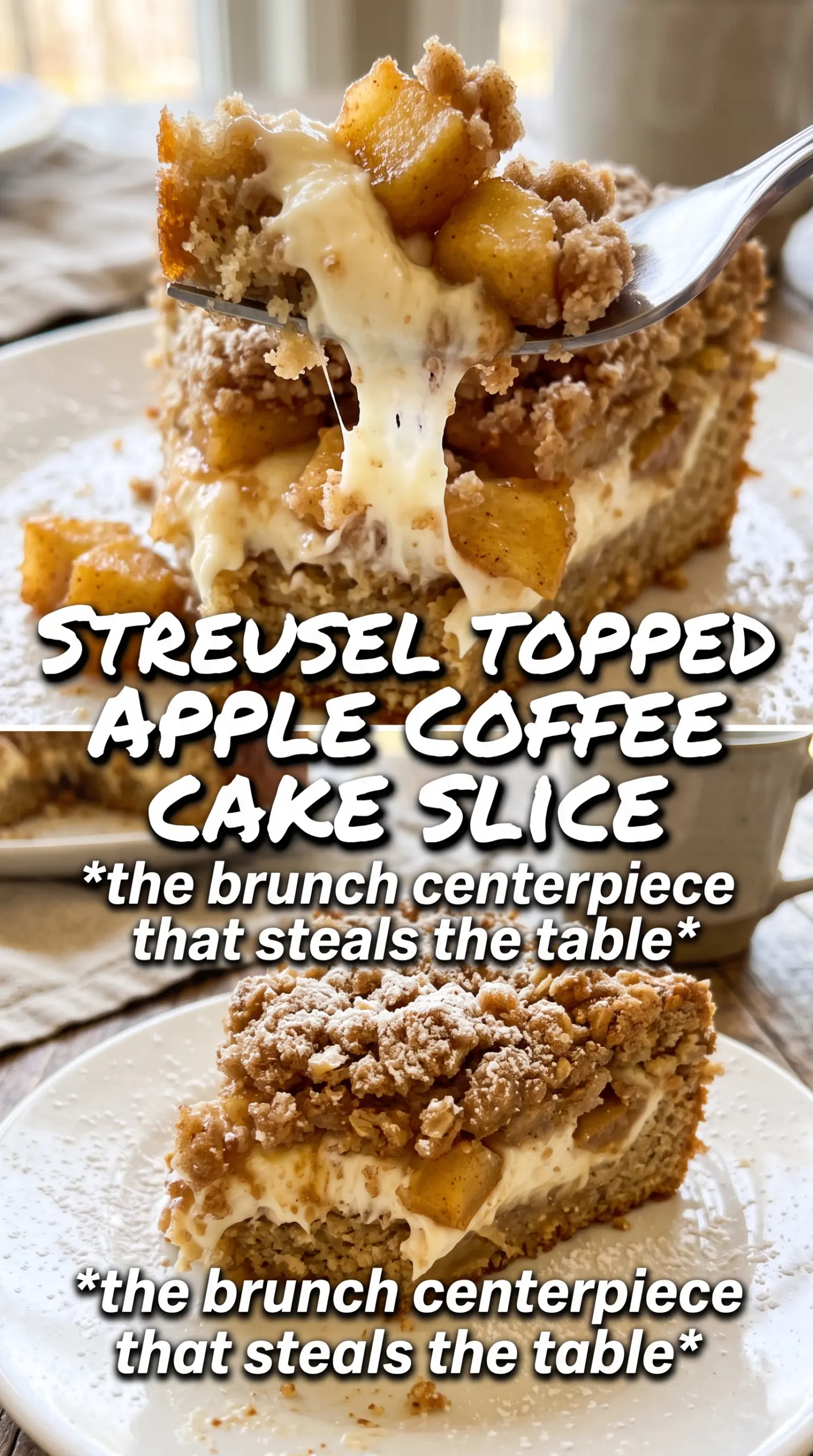 Cream Cheese Apple Coffee Cake golden streusel cinnamon apples