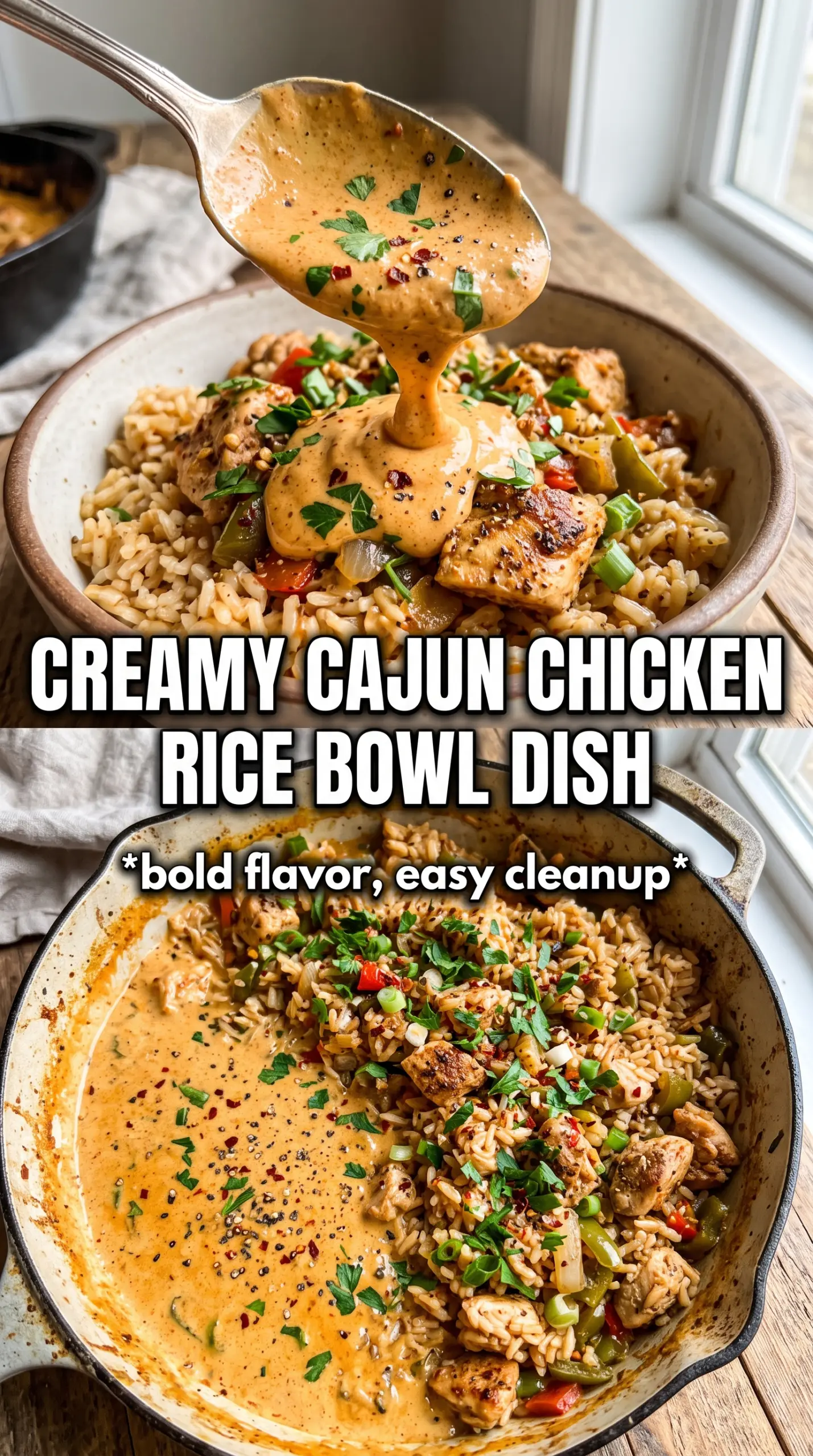 Creamy Cajun Chicken and Rice Bowls spicy creamy rice