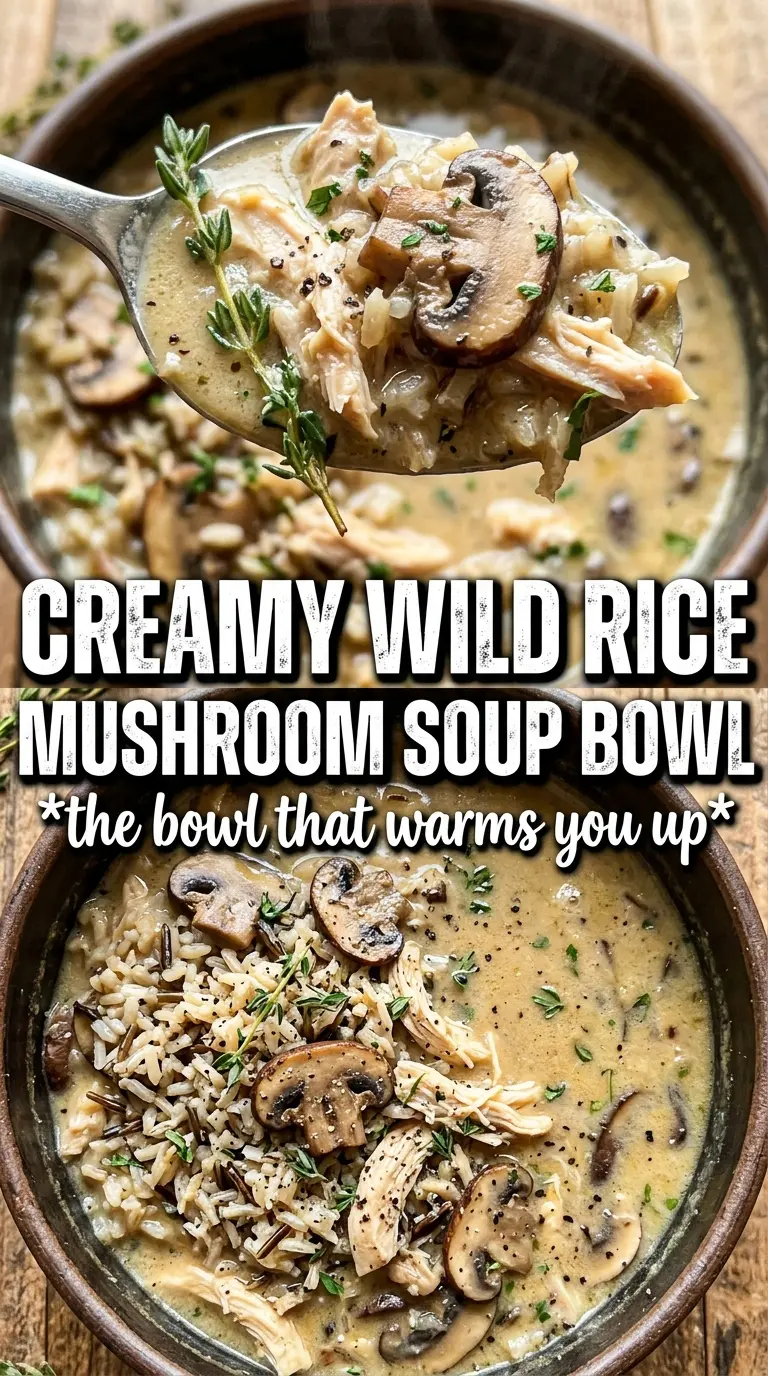 Creamy Mushroom Chicken and Wild Rice Soup creamy mushroom thyme