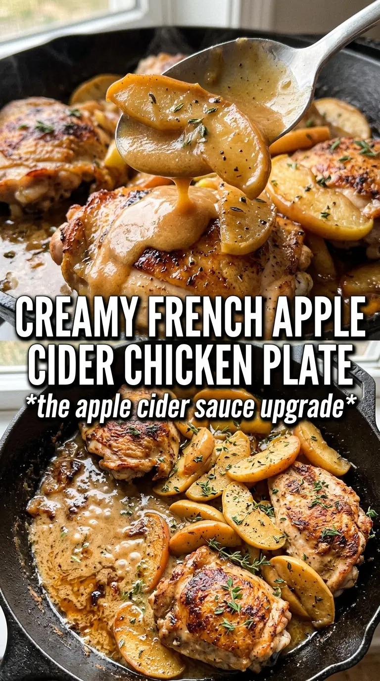 French apple cider chicken glossy skillet meal