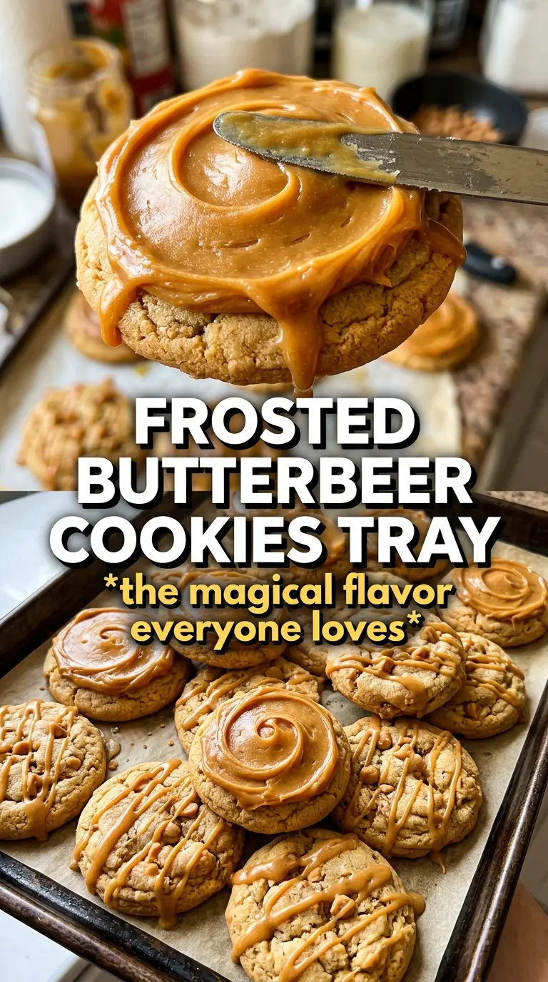 Harry Potter butterbeer cookies soft frosted gold sugar