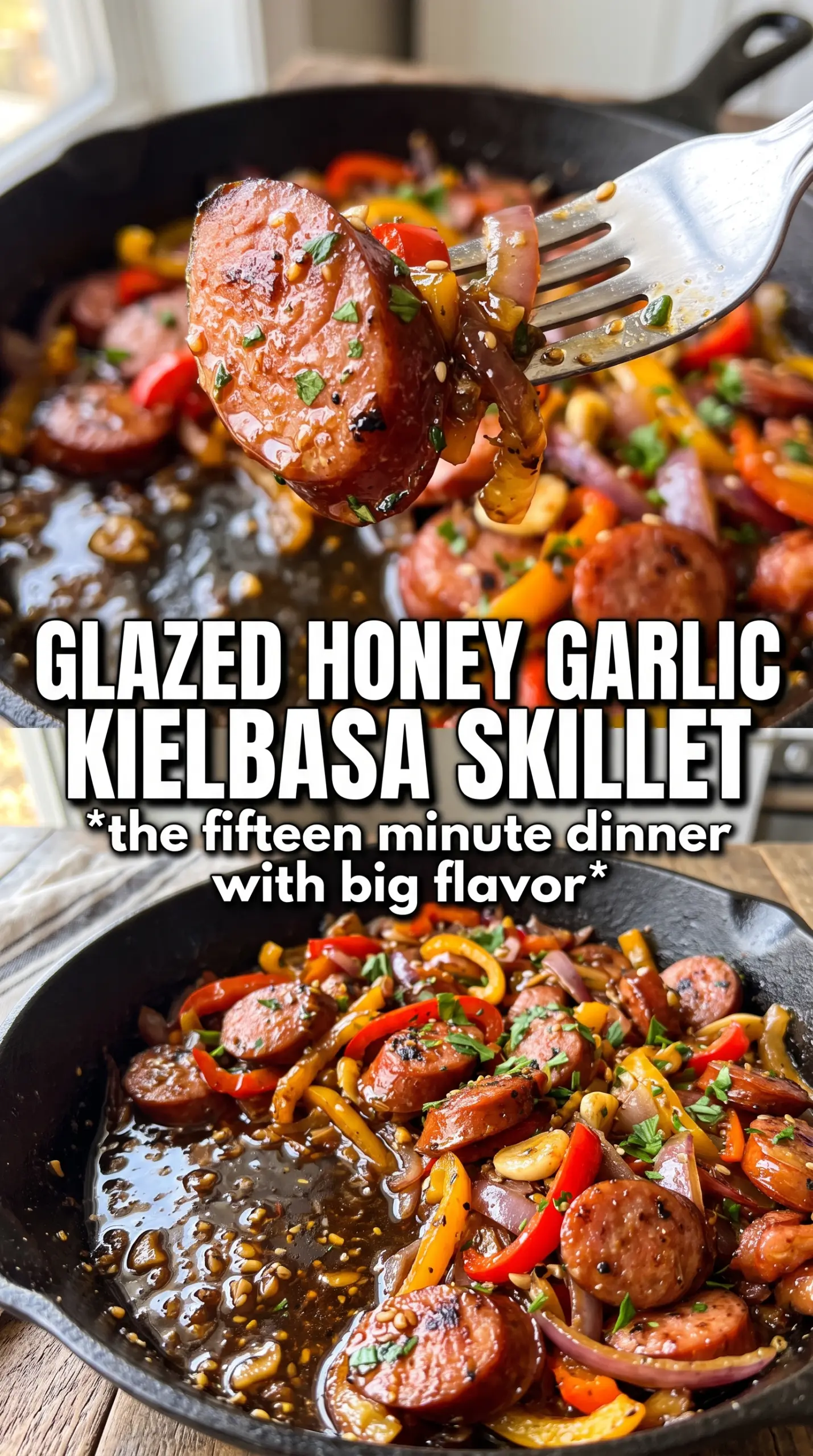 Honey Garlic Kielbasa With Veggies caramelized glossy sheet pan