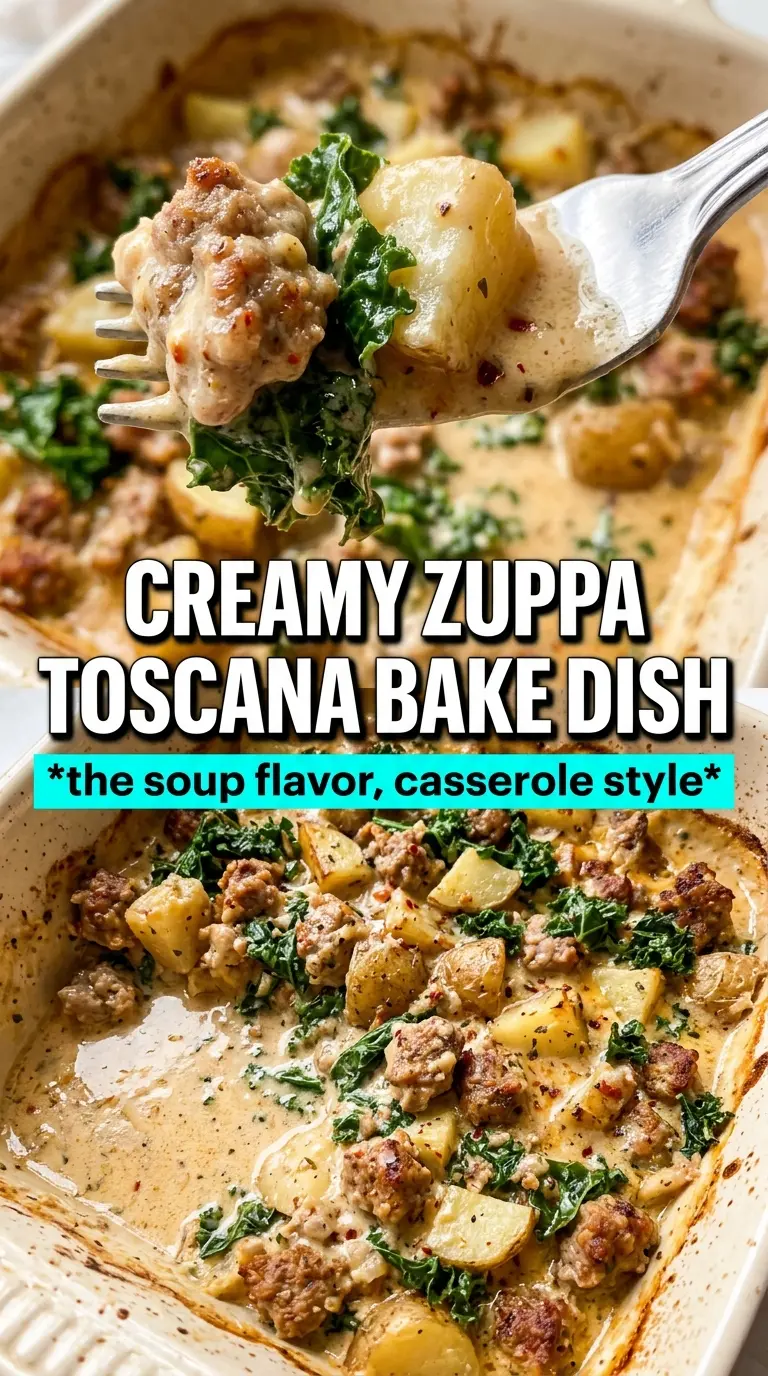 Italian Zuppa Toscana casserole creamy potato sausage kale