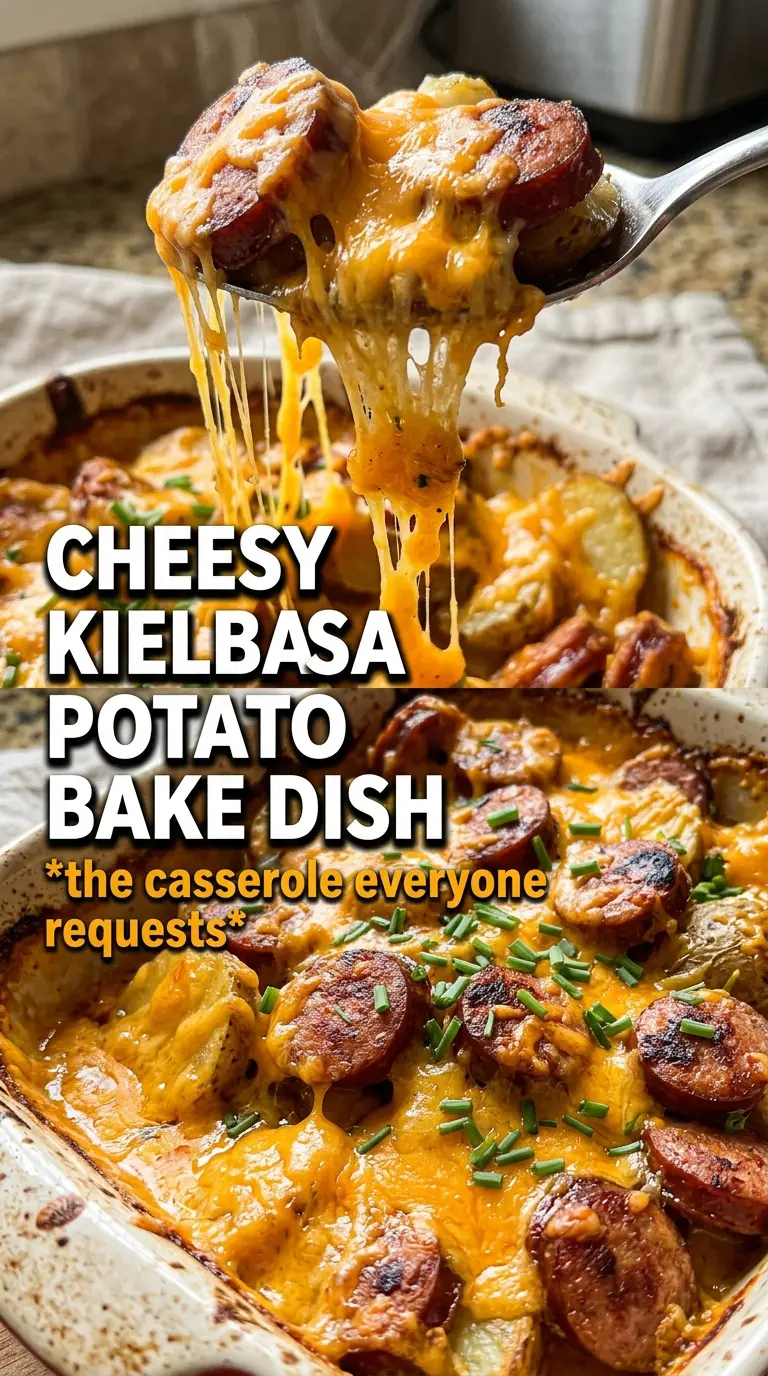 Kielbasa Sausage Cheesy Potato Casserole cheesy potatoes savory