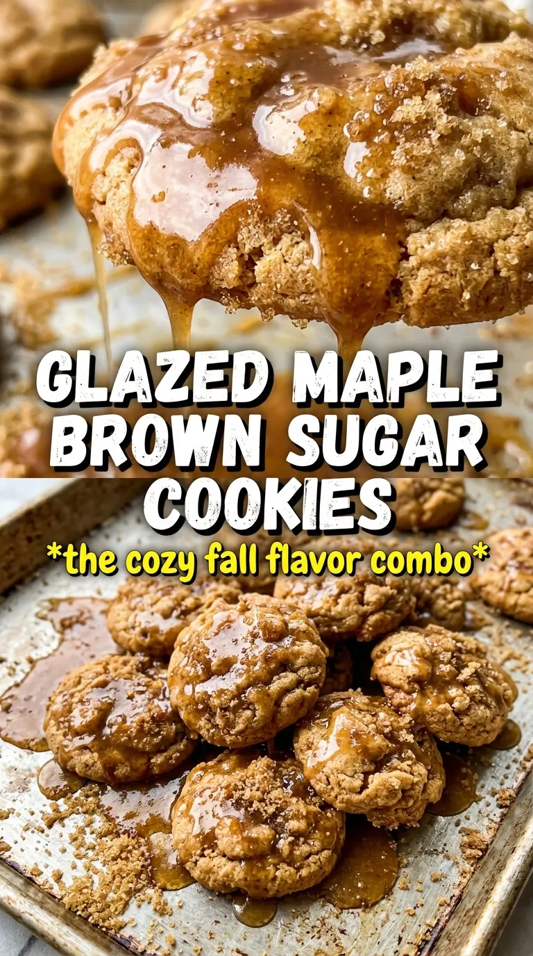Maple Brown Sugar Cookies soft crinkled glazed