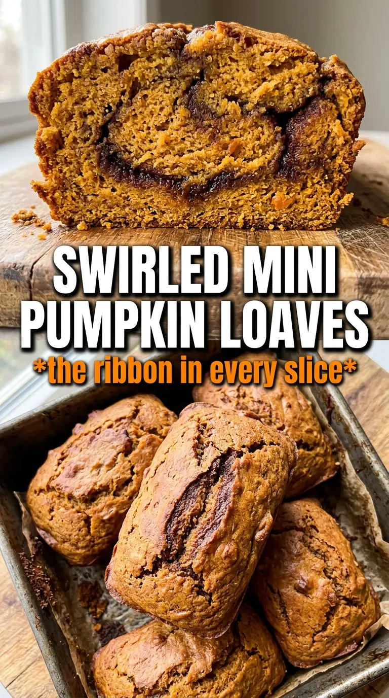 Mini Pumpkin Bread With Cinnamon Swirl, pumpkin spice, glazed