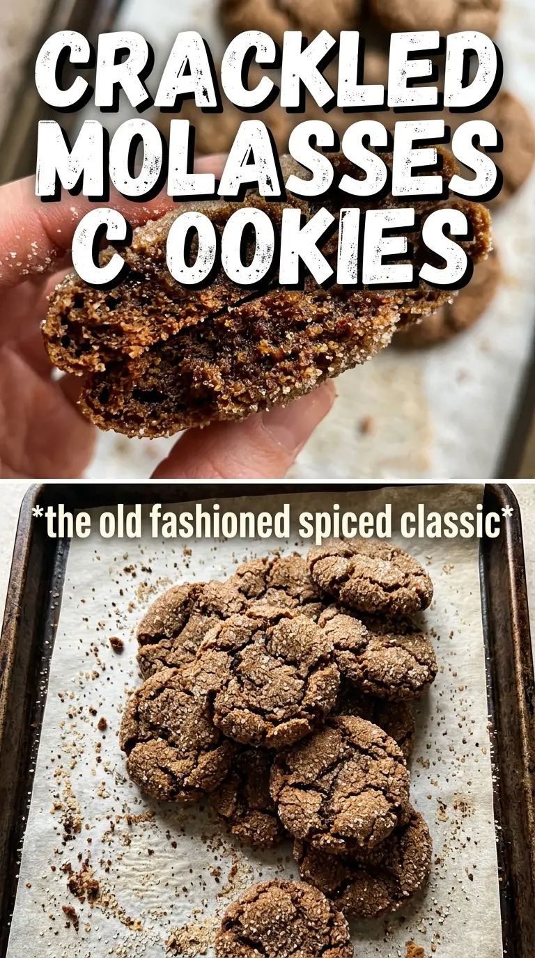Molasses Cookies dark crinkled sugar-sparkled