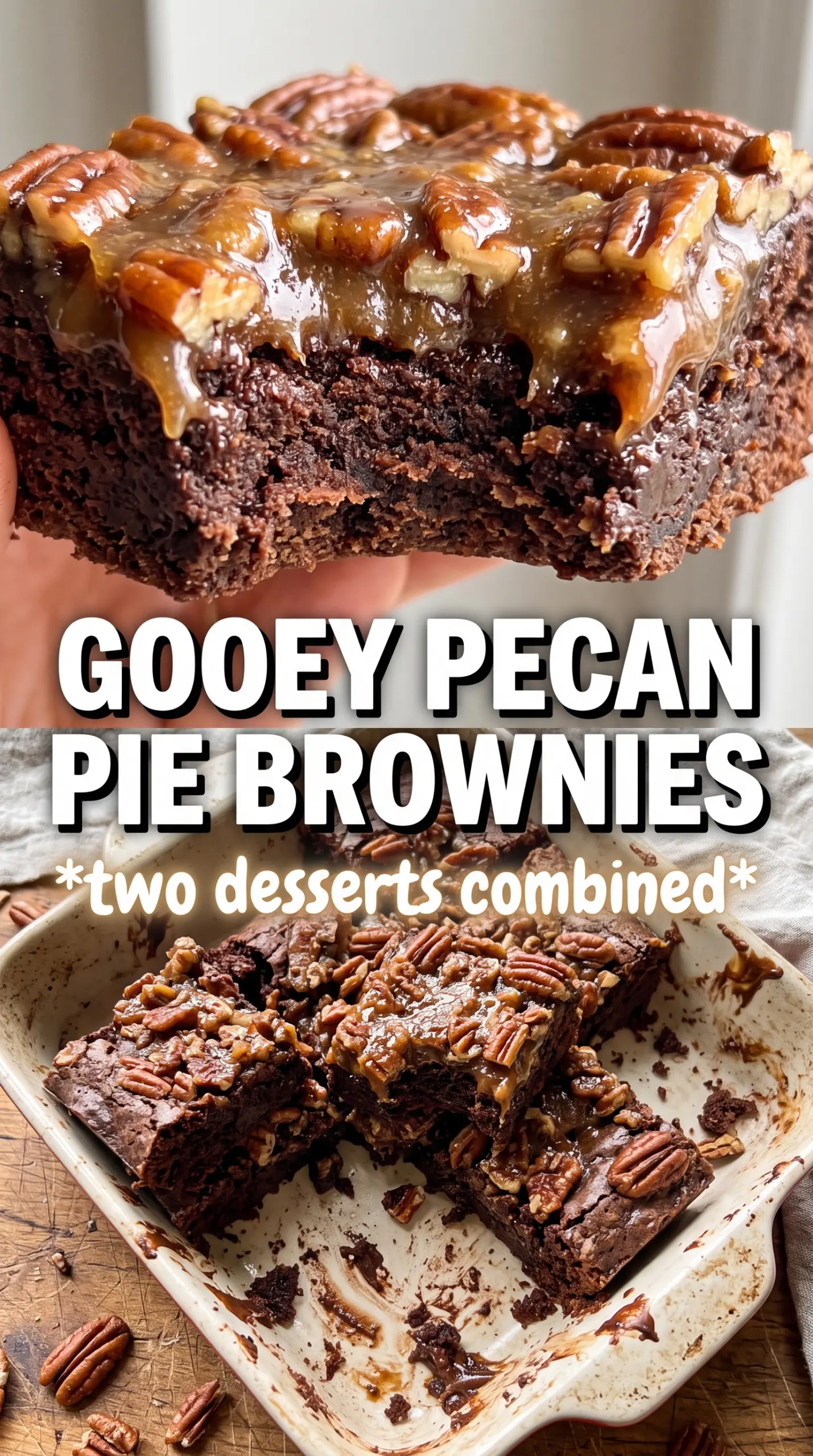 Pecan Pie Brownies fudgy sticky pecan