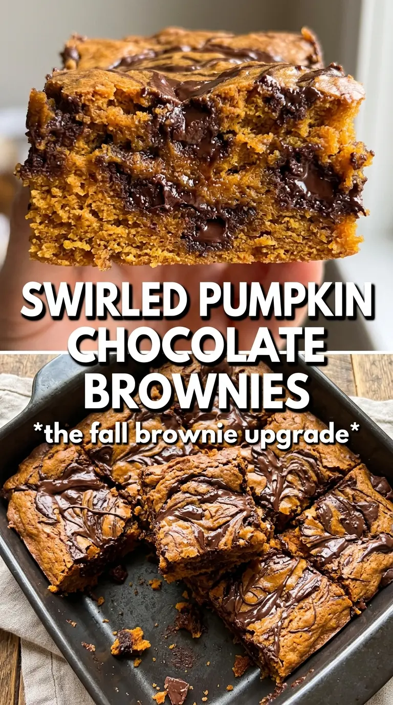 Pumpkin Brownies marbled chocolate swirl fudgy