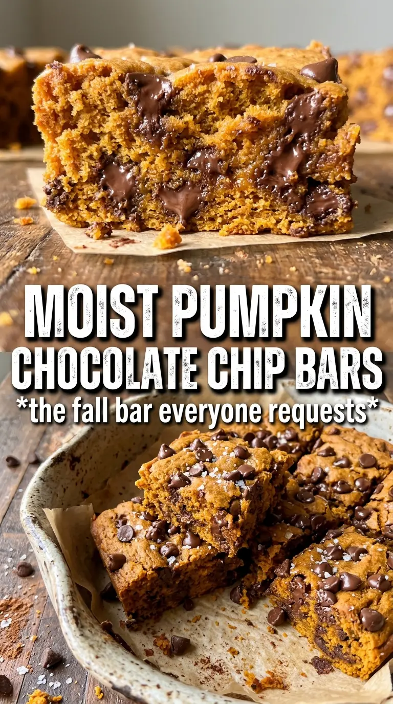 Pumpkin Chocolate Chip Bars moist chocolatey spiced