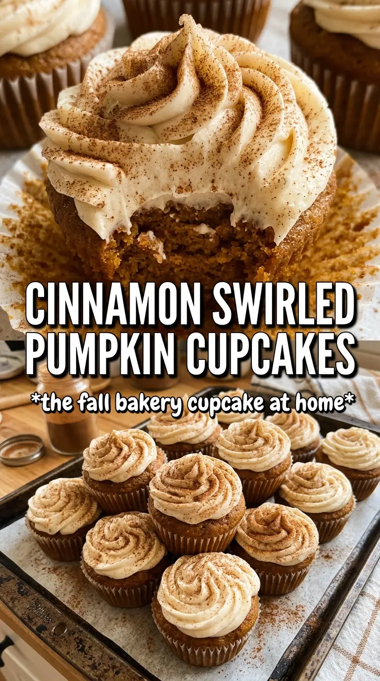 Pumpkin Cupcakes With Cinnamon Cream Cheese Frosting, spiced, frosted