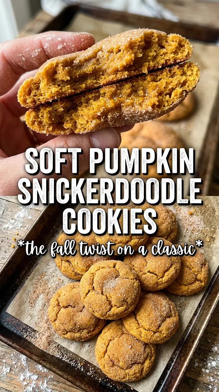 Pumpkin Snickerdoodle Cookies soft crinkled cinnamon-sugar